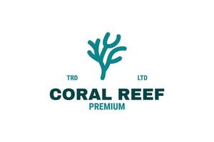 ilustración de plantilla de vector de diseño de logotipo de arrecife de coral plano