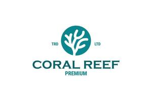 Flat coral reef logo design vector template illustration