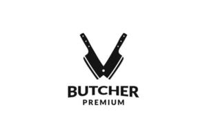 Flat butcher knife logo design vector template illustration