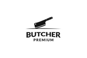 Flat butcher knife logo design vector template illustration