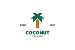 Flat coconut tree logo design vector template illustration