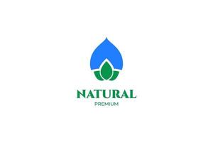 Flat natural bio logo design vector template illustration