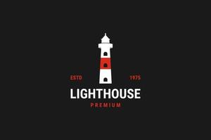 Flat lighthouse logo design vector template illustration