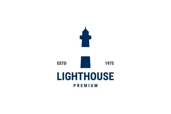 Flat lighthouse logo design vector template illustration