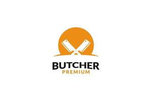 Flat butcher knife logo design vector template illustration