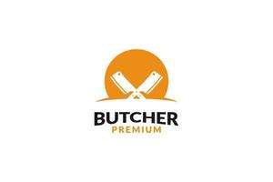 Flat butcher knife logo design vector template illustration