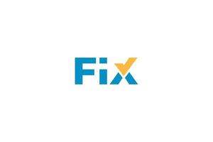 Flat fix logo design vector template illustration