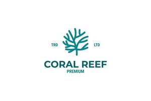 ilustración de plantilla de vector de diseño de logotipo de arrecife de coral plano