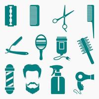 Editable Vector of Monochrome Barber Icons Collection Set