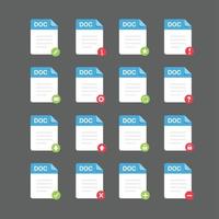 conjunto de iconos de archivos de documentos, elemento de diseño vectorial vector