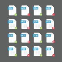 Document Files icon set, Vector Design element