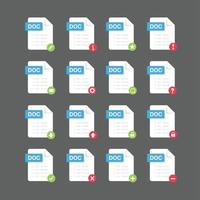 conjunto de iconos de archivos de documentos, elemento de diseño vectorial vector