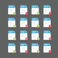 conjunto de iconos de archivos de documentos, elemento de diseño vectorial vector