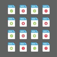 conjunto de iconos de archivos de documentos, elemento de diseño vectorial vector