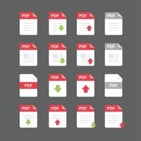 PDF files icon set , vector design element