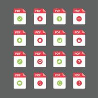 conjunto de iconos de archivos pdf, elemento de diseño vectorial vector