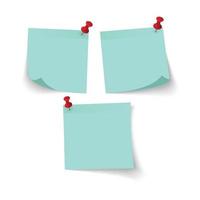 Stick note paper with Blue Color  Isolate on white  background,Vector  Illustration
