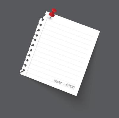Note paper Isolate on gray background, Vector illustration