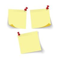 Stick note paper with Yellow Color  Isolate on white  background,Vector  Illustration vector