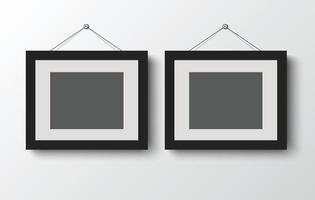 blank photo frame on gray background.vector illustration