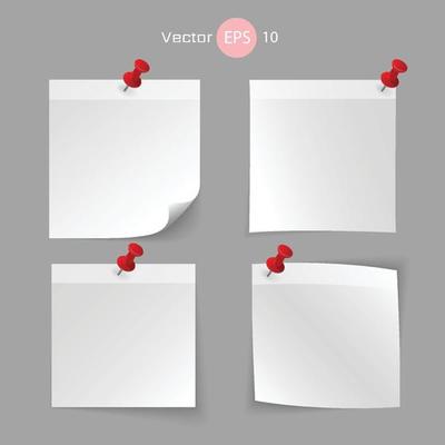 Stick note paper with Color set Isolate on Gray  background,Vector  Illustration
