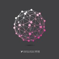 Molecule structure pink color on gray background  Vector EPS10 format Illustration