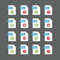 Document Files icon set, Vector Design element