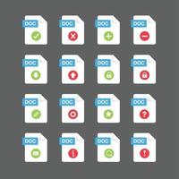 conjunto de iconos de archivos de documentos, elemento de diseño vectorial vector