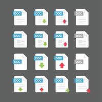 conjunto de iconos de archivos de documentos, elemento de diseño vectorial vector