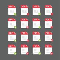 PDF files icon set , vector design element