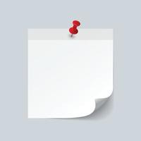 Blank White Sticky Note isolate on gray background, vector illustration