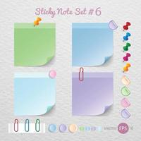 Stick note paper with Color set Isolate on white  background,Vector  Illustration vector
