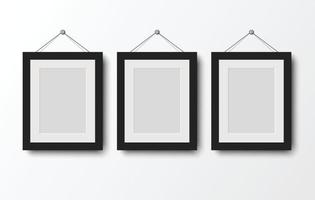 blank photo frame on gray background.vector illustration vector