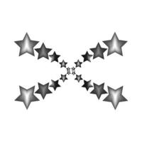 stars with an isometric pattern. black star on white background vector