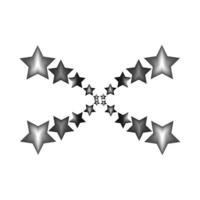 stars with an isometric pattern. black star on white background vector