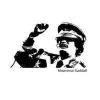 Vector Moammar Gaddafi on a white background.