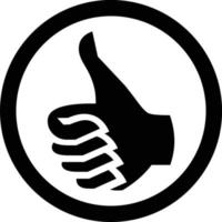 A thumbs up vector for like, black and white