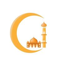 Elegant vector mosque illustration. For banner materials, book covers, posters, Ramadan greetings flyers.on