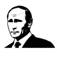 Vector Vladimir Putin on a white background.