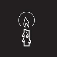 un simple símbolo de vela vectorial en blanco y negro vector