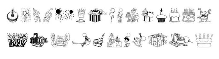 Vector set of material icon for birthday