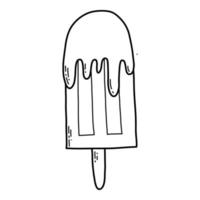 Vector illustration. Doodle ice cream isolated on white background. Coloring page for kids.