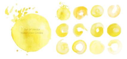 Vector Watercolor Circles in Yellow Colors