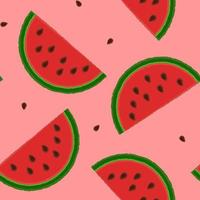 Bright Decorative Seamless Pattern With Slices of Watermelon. Perfect for Gift Paper, Textile etc. vector