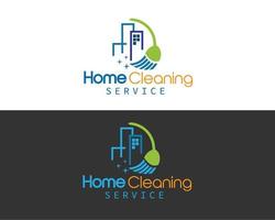 concepto de logotipo de limpieza del hogar brillante vector