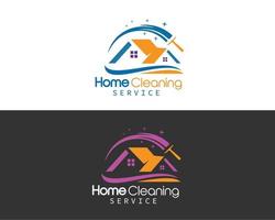 concepto de logotipo de limpieza del hogar brillante