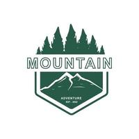 Mountain Design Elements in Vintage Style for Logotype, Label, Badge and other designs. Retro adventure vector illustration.