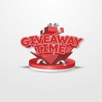 open gift box with giveaway time vector