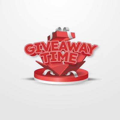 open gift box with giveaway time