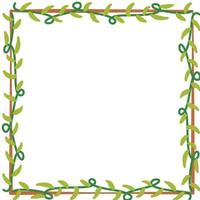 Flowers and leaves border or frame vector